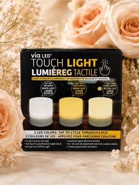 via LED Touch Light - Color Changing Accent Lamp (Cream & Yellow)